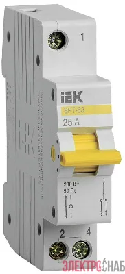 Выключатель-разъединитель трехпозиционный 1п ВРТ-63 25А KARAT IEK MPR10-1-025