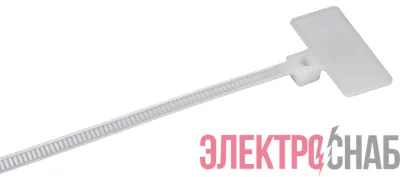 Хомут 2.5х200мм P6.6 маркерный бел. (уп.100шт) IEK UHH14-D025-200-100-K01