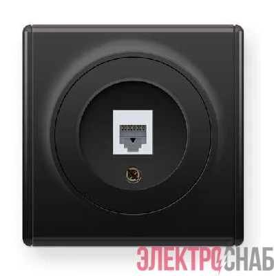 Механизм розетки комп. 1-м СП Florence 1xRJ45 кат.5e черн. 1E20701303 OneKeyElectro 2172816