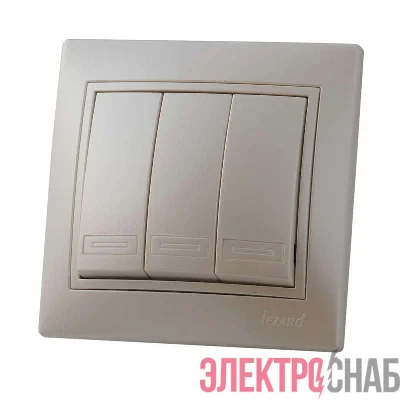 Выключатель 3-кл. СП Мира жемчуж. бел. перламутр Lezard 701-3030-109
