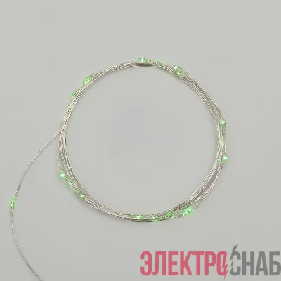 Гирлянда светодиодная "Роса" 2м 20LED зел. 2Вт 4.5В IP20 провод прозр. Neon-Night 303-008