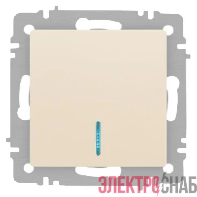 Выключатель 1-кл. СП Accent 6-102-02 10А IP20 250В с подсветкой AL/CU сл. кость Intro Б0063428
