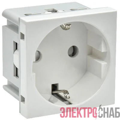 Розетка PRIMER с заземл. защ. шторки винт. зажим РКС-20-30-П-К бел. IEK PR-KK40D-RSZH-2-2-K01