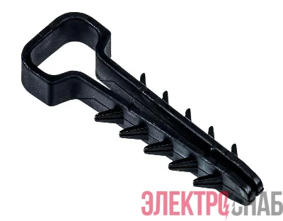 Дюбель-хомут 6х14мм для плоского кабеля нейлон черн. (уп.25шт) IEK UDH14-06-14-025-K02