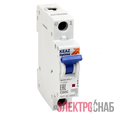 Выключатель автоматический модульный 1п C 4А OptiDin BM63-1C4-DC-УХЛ3 КЭАЗ 261167