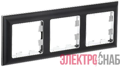 Рамка 3-м BRITE РУ-3-Бр хром/черн. IEK BR-M32-12-2-K23