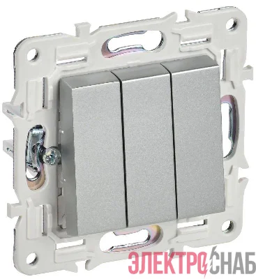 Выключатель 3-кл. SKANDY 10А SK-V11S серебр. IEK SK-V30-0-10-K23