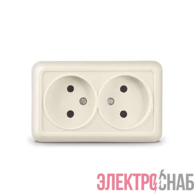 Розетка 2-м ОП Олимп 16А IP20 без заземл. сл. кость UNIVersal Б-О0102