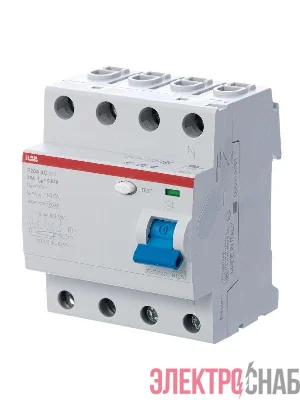 Выключатель дифференциального тока (УЗО) 4п 25А 30мА тип AC F204 ABB 2CSF204001R1250