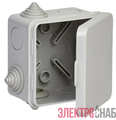 Коробка распаячная ОП 80х80х50 IP54 КМ41238 откид. крышка 7 вводов (7035) IEK UKO31-080-080-050-K03-54