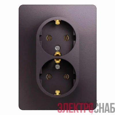Розетка 2-м СП Glossa 16А IP20 250В с заземл. в сборе сиренев. туман SE GSL001424