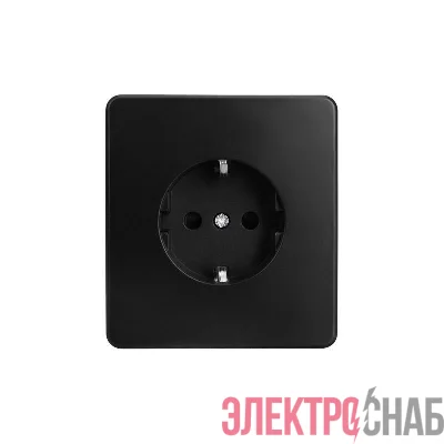 Розетка 1-м СП ROUND MIELE 16А с заземл. защ. шторки оникс Kranz KR-78-0701-3