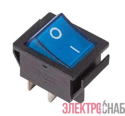 Выключатель клавишный 250В 16А (4с) ON-OFF син. с подсветкой (RWB-502 SC-767 IRS-201-1) Rexant 36-2331