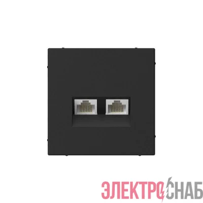 Розетка компьютерная 2-м ArtGallery RJ45 + RJ45 кат.5E механизм карбон SE GAL001085
