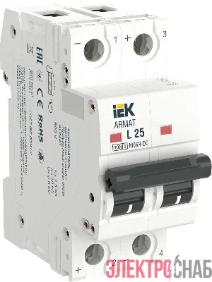 Выключатель автоматический модульный 2п L 25А M06N-DC ARMAT IEK AR-M06N-2-L025DC