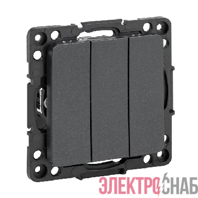 Выключатель 3-кл. Стокгольм 10А механизм черн. PROxima EKF EZV10-024-10