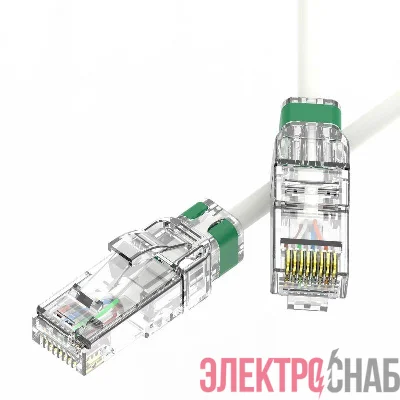 Патч-корд неэкранированный SLIM CAT6A U/UTP 4х2 28 AWG LSZH 1м бел. DKC RN6AUU4510WH-28