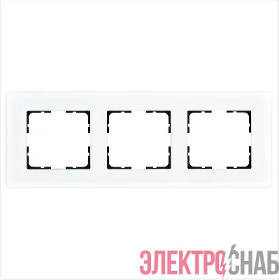 Рамка 3-м G-Glass закругленная стекло матов. бел. Jasmart G1003GW-RM