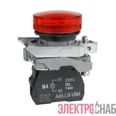 Лампа сигнальная OptiSignal D22 C4-L-M4 красн. металл 230-240VAC XB4BVM4 КЭАЗ 332176