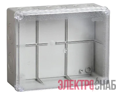 Коробка распаячная ОП 240х195х90 IP44 КМ41275 прозр. крыш. IEK UKO10-240-195-090-K51-44