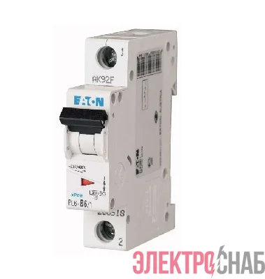 Выключатель автоматический модульный 1п C 6А 6кА PL6-C6/1 EATON 286530