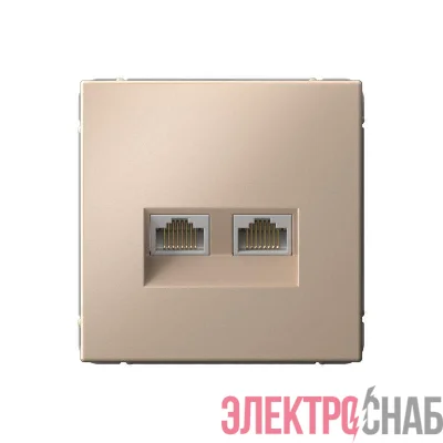 Розетка двойная компьютерная ArtGallery RJ45+RJ45 кат. 6A механизм песочн. SE GAL001288