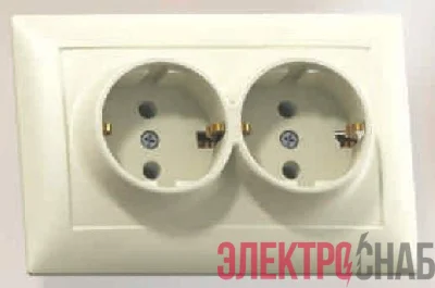 Розетка 2-м СП Селена РС16-372 16А IP20 с заземл. сл. кость Кунцево 8148