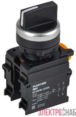 Переключатель 3 полож. 2НЗ возвратный черн. MASTER IEK MI-SW60-20X33-5-24-3-K02
