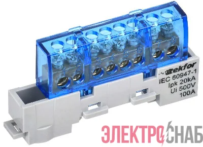 Шина нулевая N изол. на универс. держ. 6х9-8-С TEKFOR IEK TF-NN10-08-KL-K07