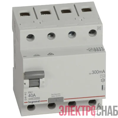 Выключатель дифференциального тока (УЗО) 4п 40А 300мА тип AC RX3 ИЭК Leg 402071