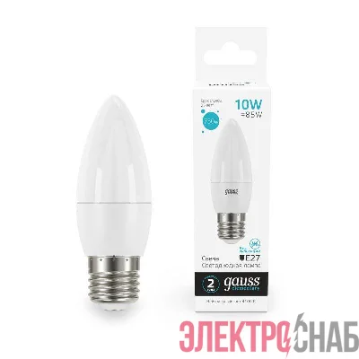 Лампа светодиодная Elementary 10Вт свеча 4100К нейтр. бел. E27 750лм GAUSS 30220