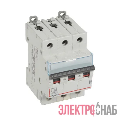 Выключатель автоматический модульный 3п C 20А 6кА DX3-E 6000 3мод. 230/400В Leg 407292