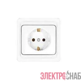 Розетка 1-м СП Валери 16А IP20 с заземл. бел. UNIVersal В0028