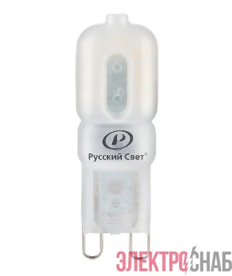 Лампа светодиодная RS LED Capsule G9 2W 220-240V 2Вт капсульная матовая 2700К тепл. бел. G9 200лм 220-240В Ra90 Русский Свет 15010845084