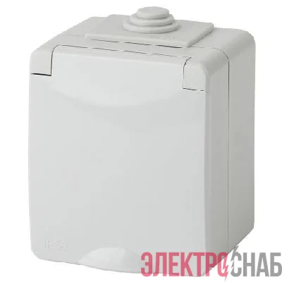 Розетка 1-м ОП Эра Эксперт 11-2602-03 16А IP65 250В 2P+E защ. шторки сер. Эра Б0035990