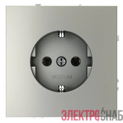 Розетка 1-м СП S70 16А с заземл. механизм сталь Voltum VLS040105