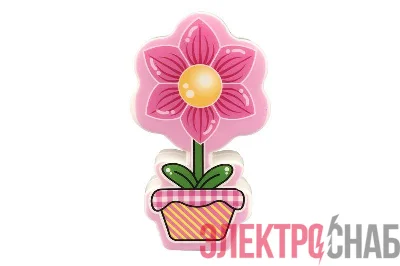 Светильник светодиодный NL-231 "Цветок" 220В ночник с выкл. розов. Camelion 13806