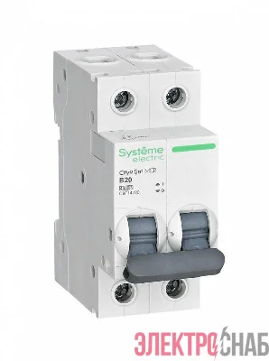 Выключатель автоматический модульный 2п B 20А 4.5кА City9 Set 230В SE C9F14220