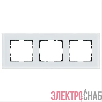 Рамка 3-м G-Glass стекло бел. White Glass Jasmart G1003GW