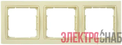 Рамка 3-м BOLERO Q1 РУ-3-БК квадрат. крем. IEK EMB32-K33-Q1