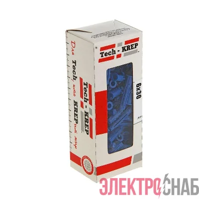 Дюбель четырехраспорный (универс.) Чапай 6х30 шипы + усы полипропилен 100шт Tech-KREP 111469