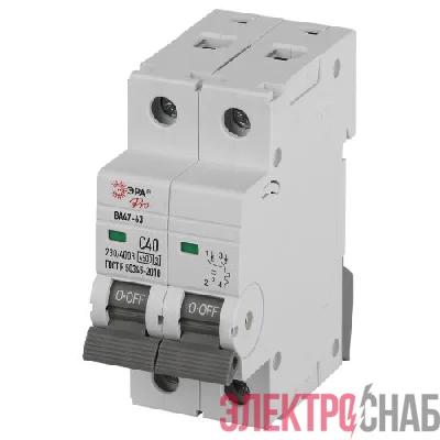 Выключатель автоматический 2п C 40А 4.5кА ВА47-63 PRO ЭРА Б0059426