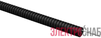 Труба гофрированная ПВХ d16мм с протяжкой черн. (уп.100м) ELASTA IEK ET-TG21-121-016-100-K02