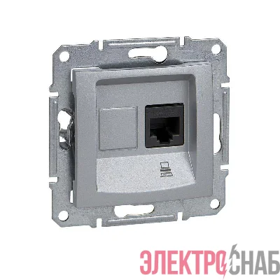 Розетка компьютерная 1-м СП Sedna RJ45 кат.5E UTP неэкранир. механизм алюм. SchE SDN4300160
