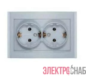 Розетка 2-м СП Бриллиант 16А IP20 с заземл. серебр. UNIVersal 7949780