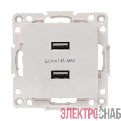 Розетка USB 2-м Стокгольм 2.1А механизм бел. PROxima EKF EYR16-028-10-2USB