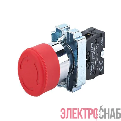 Кнопка управления "Грибок" NP2-BS542 d40мм 1НЗ IP40 с фиксацией без подсветки красн. (R) CHINT 573894