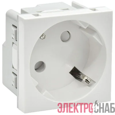 Розетка PRIMER 45град. с заземл. защ. шторки винт. зажим РКС-20-30-П-45 бел. IEK PR-KK40D-RSZH-2-2-45-K01