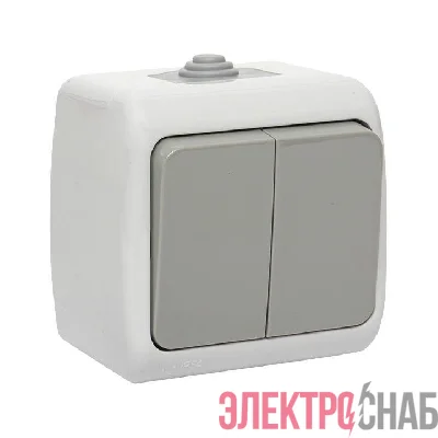 Выключатель 2-кл. ОП Мурманск 10А IP54 сер. EKF EFV10-023-30-54