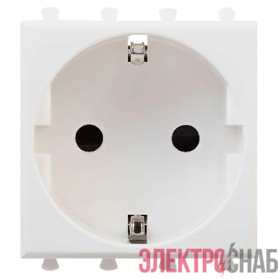Розетка 1-м 2мод. Avanti "Белое облако" 16А IP20 2P+E защ. шторки бел. DKC 4400002
